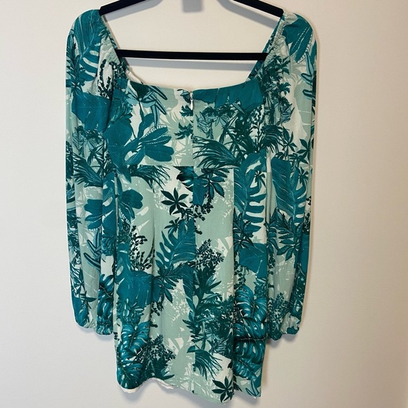 ⚪️ Guess tropical print long sleeve twist dress mini - Picture 8 of 12